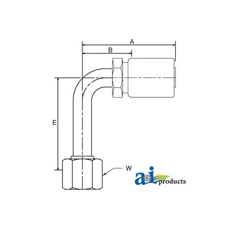 A & I Products HC-FFX90L Female Seal Lok - Swivel - 90 Degree Elbow Long 4 x4 x1 A-FFX90L-10-12